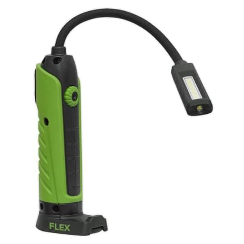 Image of Sealey LEDFLEXG 1 Cob + 1 LED Flexi Rechargeable Inspection Lamp Green Li-ion