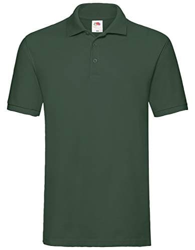Image of Fruit of the Loom Men's Premium Short Sleeve Polo Shirt, Bottle Green, Large