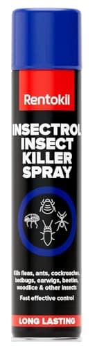 Image of Rentokil Insectrol Insect Killer Spray 600ml Fast-Acting, Long-Lasting Control for Fleas, Bed bugs, Ants, Cockroaches (Pack of 1)