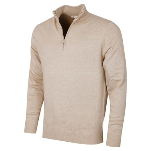 Image of Calvin Klein Mens Campus 1/2 Zip Sweater - Caramel Marl - XXL