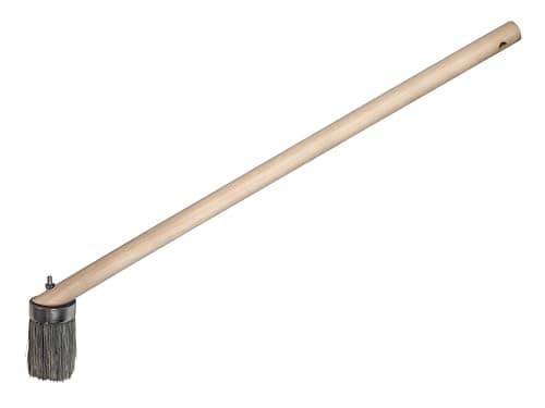Image of Faithfull Striker Long Reach Paint Brush – 50mm (2in) Angled Head with 60cm (24in) Wooden Handle for Hard-to-Reach Areas – High Capacity Brush for DIY & Industrial Use