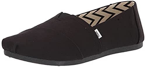 Image of TOMS Classic Canvas Alpargata Shoes - Comfortable & Flexible Footwear with Elastic Gore & Custom Insole Black