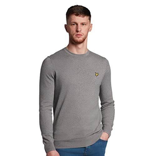 Image of Lyle & Scott Mens Cotton Merino Crew Sweater - Mid Grey Marl - M