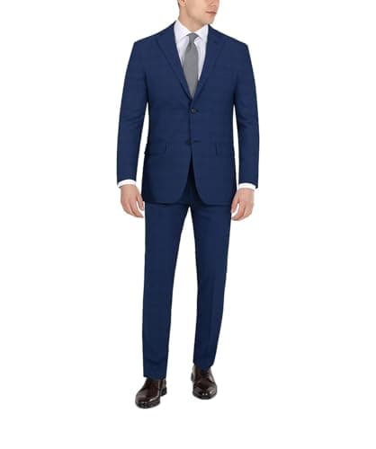 Image of DKNY Men's Suit Dress Pants, Blue Plaid, 34W x 32L