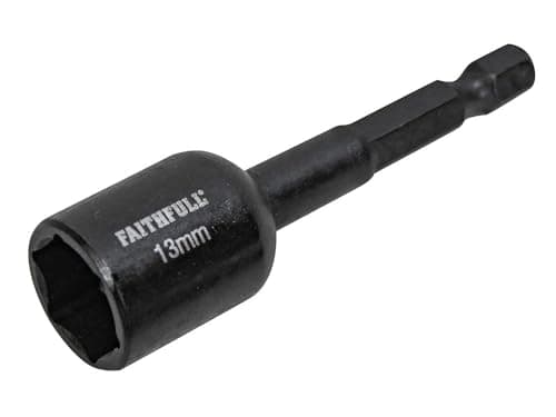 Image of Faithfull FAISBMNUT13I Magnetic Impact Nut Driver 13mm x 1/4in Hex