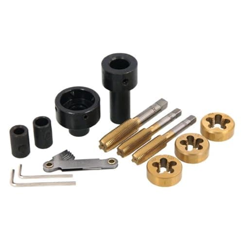 Image of Neilsen CT4795 13pc Wheel Stud Thread Repair Set M12 x 1.25 M12 x 1.50 M14 x 1.50 with Tap Die Holders Thread Gauge