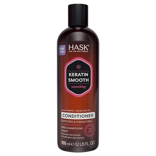 Image of HASK Keratin Smoothing Conditioner for all hair types, colour safe, gluten-free, sulfate-free, paraben-free - 1 355mL Bottle