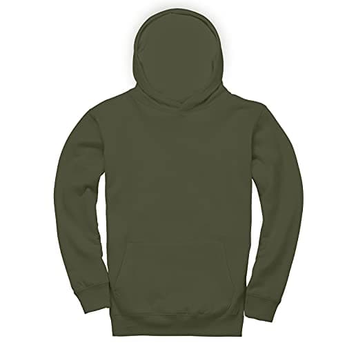 Image of D&H CLOTHING UK Kids Children Pullover Hoodie Hooded Sweatshirt Boys Girls Unisex (7-8, Army Green)