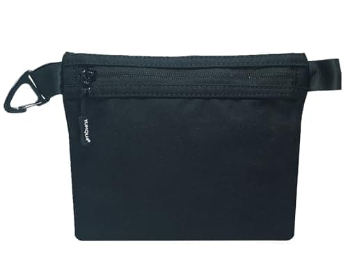 Image of Small Zipper Pouch with Carabiner Clip, Small Nylon Travel Bag with Zipper Water-Resistant Multipurpose Digital Cosmetics Toiletry Tool Storage Pouches for Travel Essential, Toiletries, Gym