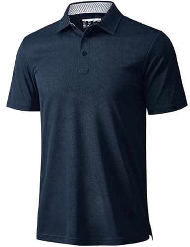 Image of MAGCOMSEN Mens Polo Tops Lightweight Summer Breathable Golf Polo Short Sleeve Casual Work Polo Shirts Navy,2XL