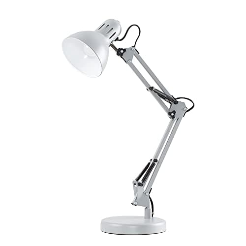 Image of MiniSun | Retro Designer Style Adjustable Grey Metal Bedside Desk Table Lamp | Table Lamps & Home Improvements Essential