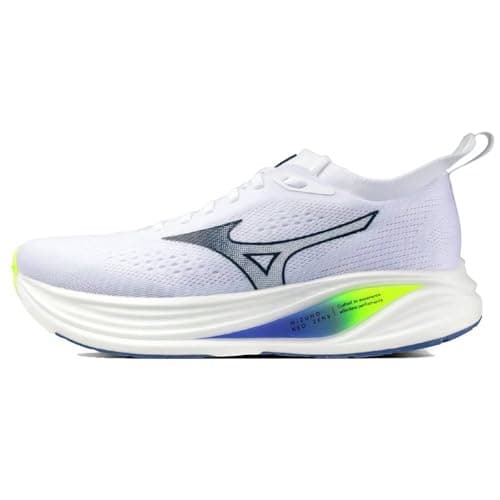 Image of Mizuno NEO Zen 2 Men's Running Shoes, White/Estate Blue/Lightning Yellow - 9.5 UK
