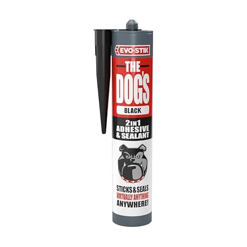 Image of EVO-STIK THE DOG'S Adhesive & Sealant Black - 290ml - Solvent Free - High Strength - Multi-purpose and Waterproof