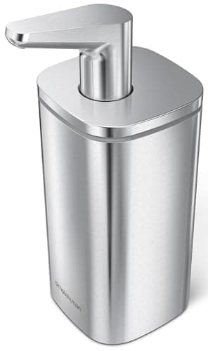 Image of simplehuman 295ml Pulse Pump Liquid Soap Dispenser, Effortless Dispensing, Drip and Clog Free, Quick and Easy Refill, Fingerprint-Proof, Brushed Stainless Steel, KT1183