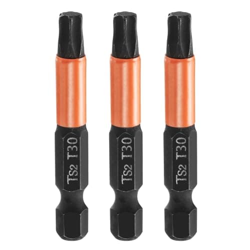 Image of sourcing map 3pcs T30 Torx Head Screwdriver Bit 2" (50mm) Long 1/4" Hex Shank Magnetic No Hole Tamper Proof 6 Point Star Screw Driver Drill Bits Phosphate S2 Steel Industrial Power Tools