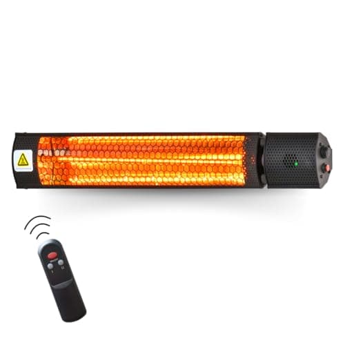 Image of STARLYF Radiant Heater 2000W Infrared Electric Patio Heater, Indoor & Outdoor Wall Mounted Heater IP65 Waterproof with Remote Control, Instant Heat, 2 Power Levels & Energy Efficient Design