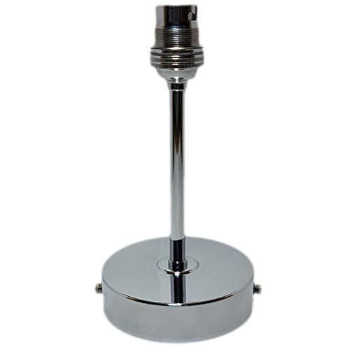 Image of Chrome Ceiling Rose Light Pendant Fitting Flat Ceiling Pendant Light Fitting Modern B22 Fixed Tube Lamp Holder (Chrome)
