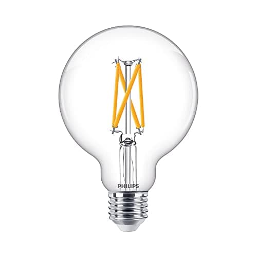 Image of Philips Master LED Globe G93 E27 5.9W 806lm 927 Clear DimTone, 60W Equivalent, CRI90+, Dimmable Decorative Filament Light Bulb, Warm Glow 2200K–2700K Ambient Lighting