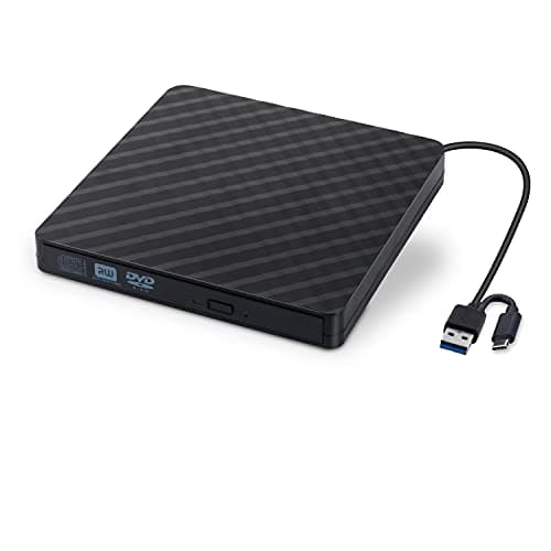 Image of DVD writer External CD Drive USB 3.0 Portable Recorder, CD Combo Ultra Slim, Shock-proof and Noise Cancelling, High Speed USB Cable, Good Compatibility with Windows/Mac OS for Laptop/PC/Desktops