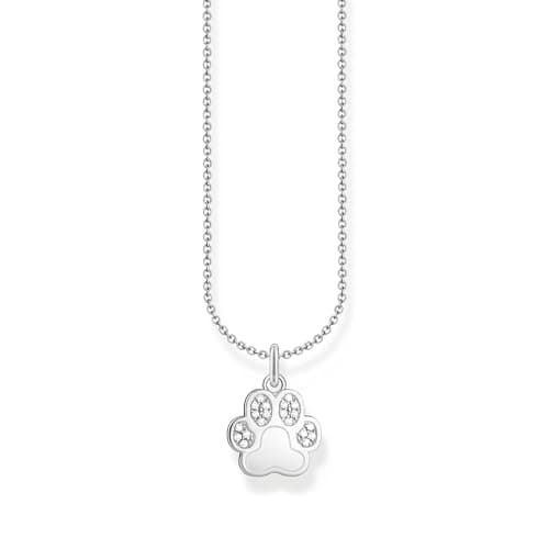 Image of THOMAS SABO Paw Print Pendant Necklace 925 Sterling Silver KE2215-051-14, one size, Sterling Silver, Cubic Zirconia