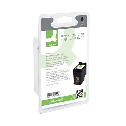 Image of Q-Connect HP 337 Remanufactured Black Inkjet Cartridge - Packaging May Vary
