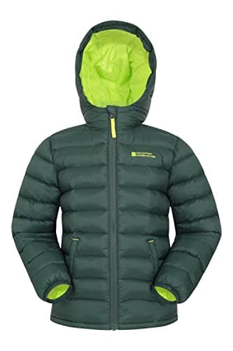 Image of Mountain Warehouse Seasons Padded Kids Puffer Jacket - Water Resistant, Lightweight & Insulated Coat, Boys & Girls - Spring Summer, School, Travel Khaki Kids Size 2-3 Years