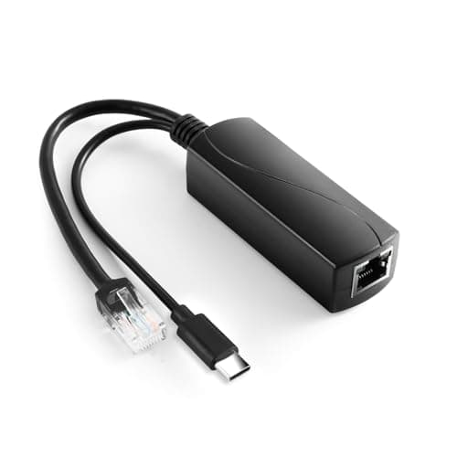 Image of REVODATA 2.5G Type C PoE Splitter 5V/3A, 48V PoE to USB-C 5V/3A 15W Output, 2.5Gbps Ethernet Comply IEEE802.3af/at, Plug and Play for Smart Home