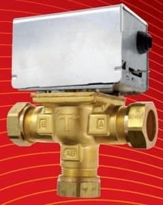Image of 3 port MID POSITION VALVE 22mm Compression fitting three port