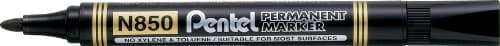 Image of 4x PENTEL N850 BLACK BULLET TIP PERMANENT MARKER PENS. MEDIUM BULLET TIP.N850-A