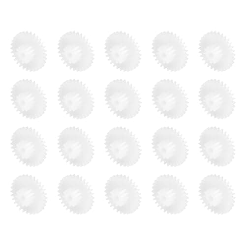Image of sourcing map 20 Pcs Plastic Gears 30 Teeth Plastic Motor Gear Model 30122B Reduction Gear for RC Car Model DIY Robot (White, Module 0.5)