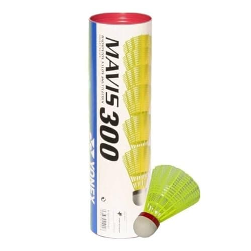 Image of YONEX Mavis 300 Badminton Shuttlecocks (6 pieces), Yellow, Medium- Blue