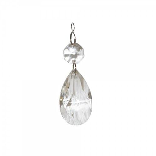 Image of Litecraft Spare 7cm Almond Crystal Effect Pendant for Chandeliers - Clear