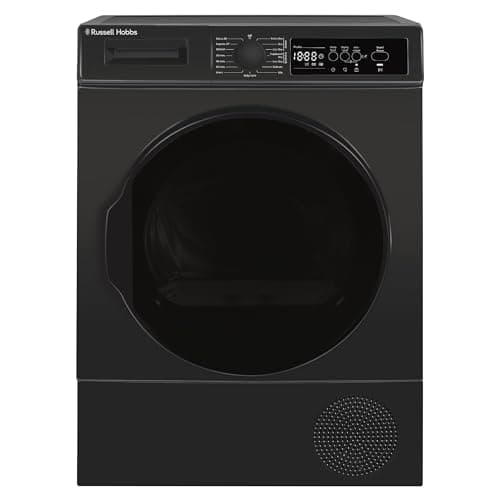 Image of Russell Hobbs Freestanding Electric Heat Pump Condenser Tumble Dryer, 8kg Capacity, 15 Programmes, 3 Heat Settings, LED Display, Anti-Crease, Child Lock in Anthracite RH8HPTD1E12AN