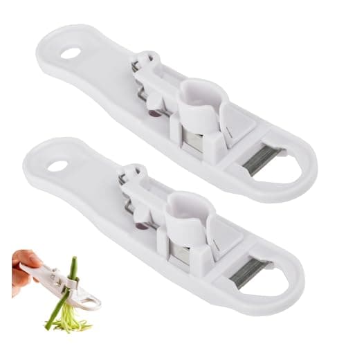 Image of Pack of 2 Green Bean Stringer and Slicer – Manual Runner Bean Cutter Shredder Peeler – Lightweight Vegetable Slicer for Home & Restaurant Use – Durable Kitchen Accessories for French-Style Beans