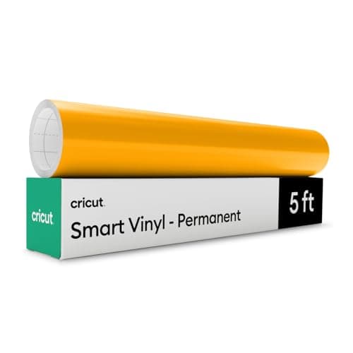 Image of Cricut Smart Permanent Adhesive Vinyl | 30.5 cm × 1.52 m | Yellow | Self-Adhesive Vinyl Sheet | Ideal for Customising Mugs, Bottles, Labels, Signs & DIY Crafts