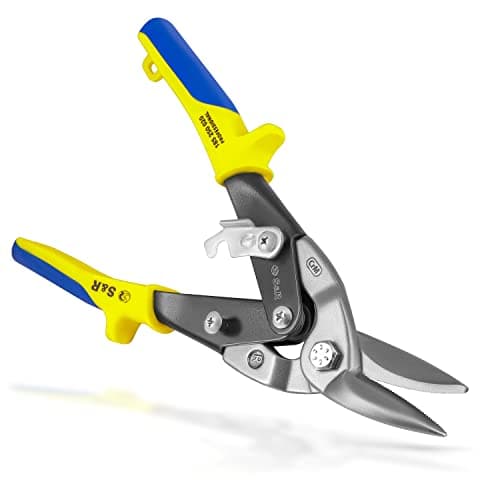 Image of S&R Professional Aviation Tin Snips, 250mm – Right Cut – Cr-Mo Steel – Precision Sheet Metal Scissors for Cu, Steel, INOX – HRC 60–62