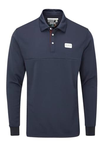 Image of Stuburt Men's Stuburt Sport Tech Long Sleeve Polo Golf Shirt, French Navy, S UK
