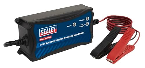 Image of Sealey Automatic Smart Battery Charger & Maintainer 12V 6A - SBC6, Black