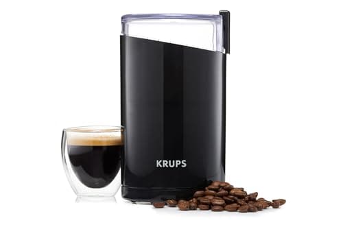 Image of KRUPS F2034238 Coffee Mill and Spice Grinder – 200W, 75g Capacity (Up to 12 Cups), One-Touch Operation, Stainless Steel Blades, Ideal for Coffee Beans, Spices, Nuts & Herbs - Black