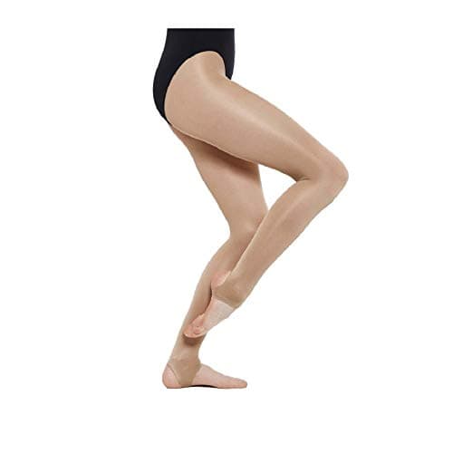 Image of Girls 1 Pair Silky Dance Shimmer Stirrup Tights In 2 Colours - 7-9 Years - Toast
