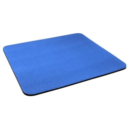 Image of kenable Blue Mouse Mat Pad | 6mm Foam Backed Non-Slip Base | Cloth Surface for Optical Ball Laser Mice | 24.5 x 22cm