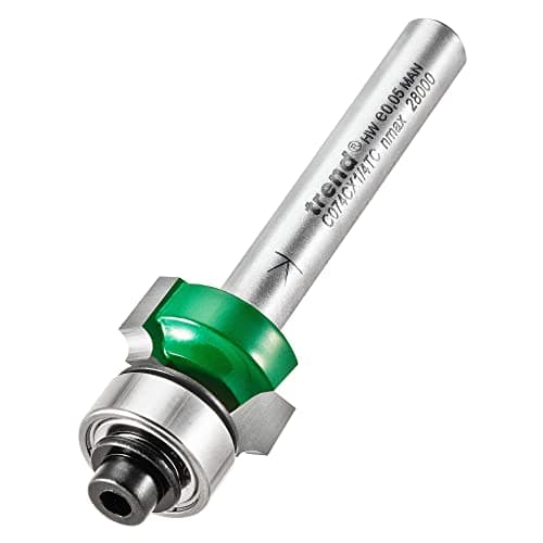 Image of Trend CraftPro Guided Rounded Over Router Cutter, 1/4 Inch Shank, 2mm Radius, 9.5mm Cut Length, Includes Multiple Bearings, Tungsten Carbide Tipped, C074CX1/4TC