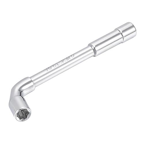 Image of sourcing map 10mm Metric L Shaped Angled Hex Socket Wrench Chrome Plated, Cr-V