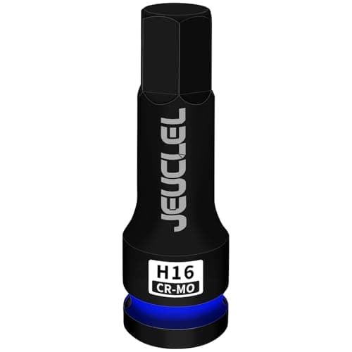 Image of JEUCLEL 16mm Hex Impact Bit Socket, H16 1/2-Inch Impact Drive Allen Socket, Cr-Mo Steel Lengthen Hex Screwdriver Adapter for Electric Ratchet Wrenches Fastening Screws