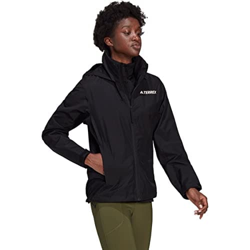 Image of adidas Women's Terrex Multi Rain.rdy Two-Layer Rain Jacket, Black (Primegreen), 2X