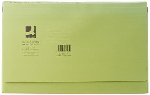 Image of Q-Connect Multipurpose Expanding File Foolscap 16 Pocket Manilla / Green
