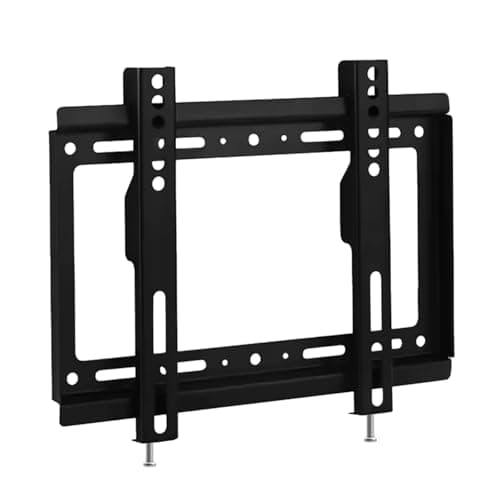 Image of IndoTeam TV Wall Bracket for 14 inch to 42 inch Screens – Fixed TV Wall Mount for Flat Panel TVs – Ultra-Slim Low Profile Universal Brackets VESA 75 x 75mm to 200 x 200mm up to 25KG - Black