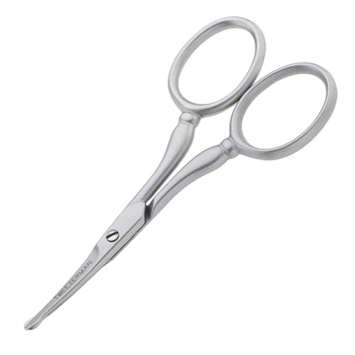 Image of Tweezerman Stainless Steel Facial Hair Scissors Rounded Tip for Eyebrows, Nose, Moustache, Beard and Ear Hair, (Pack of 1)