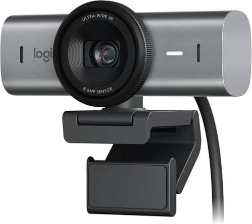 Image of Logitech MX Brio Ultra HD 4K Collaboration and Streaming Webcam, 1080p at 60 FPS, Dual Noise Reducing Mics, Show Mode, USB-C, Webcam Cover, Works with Microsoft Teams, Zoom, Google Meet, Graphite