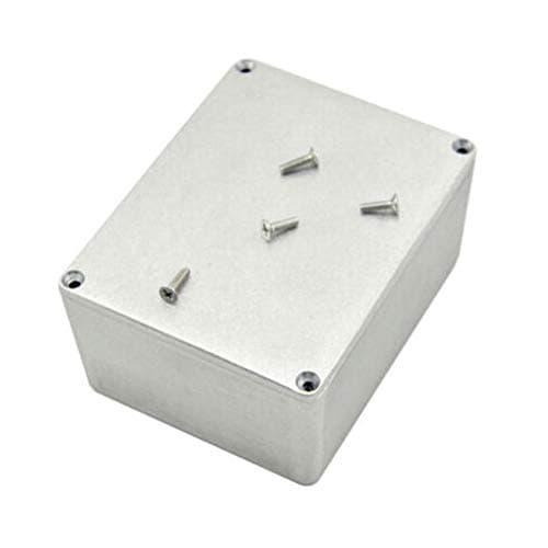 Image of ExcInter 1590C(120x94.5x50mm) Silver Aluminium Enclosure Electronic Diecast Stomp Project Box Waterproof for External Power/Outdoor